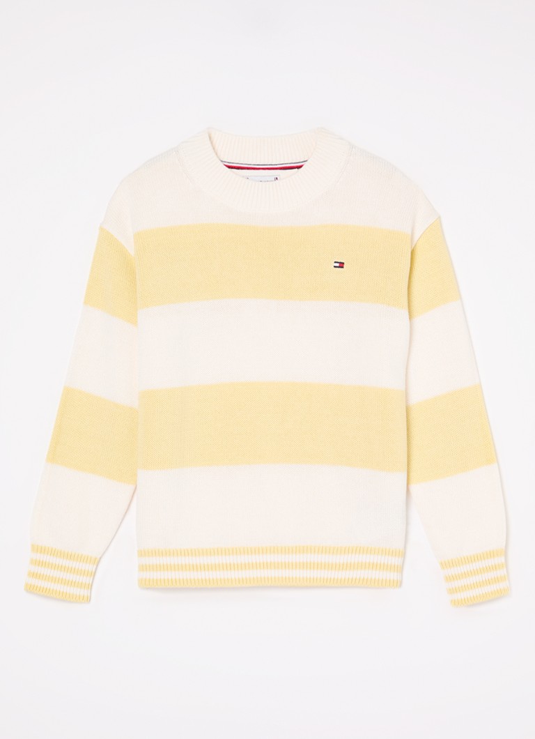 Pulover Tommy Hilfiger cu dungi fine din tricot
