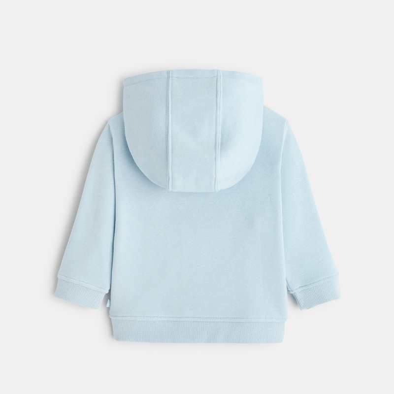 Sweat molleton à capuche bleu bébé garçon
