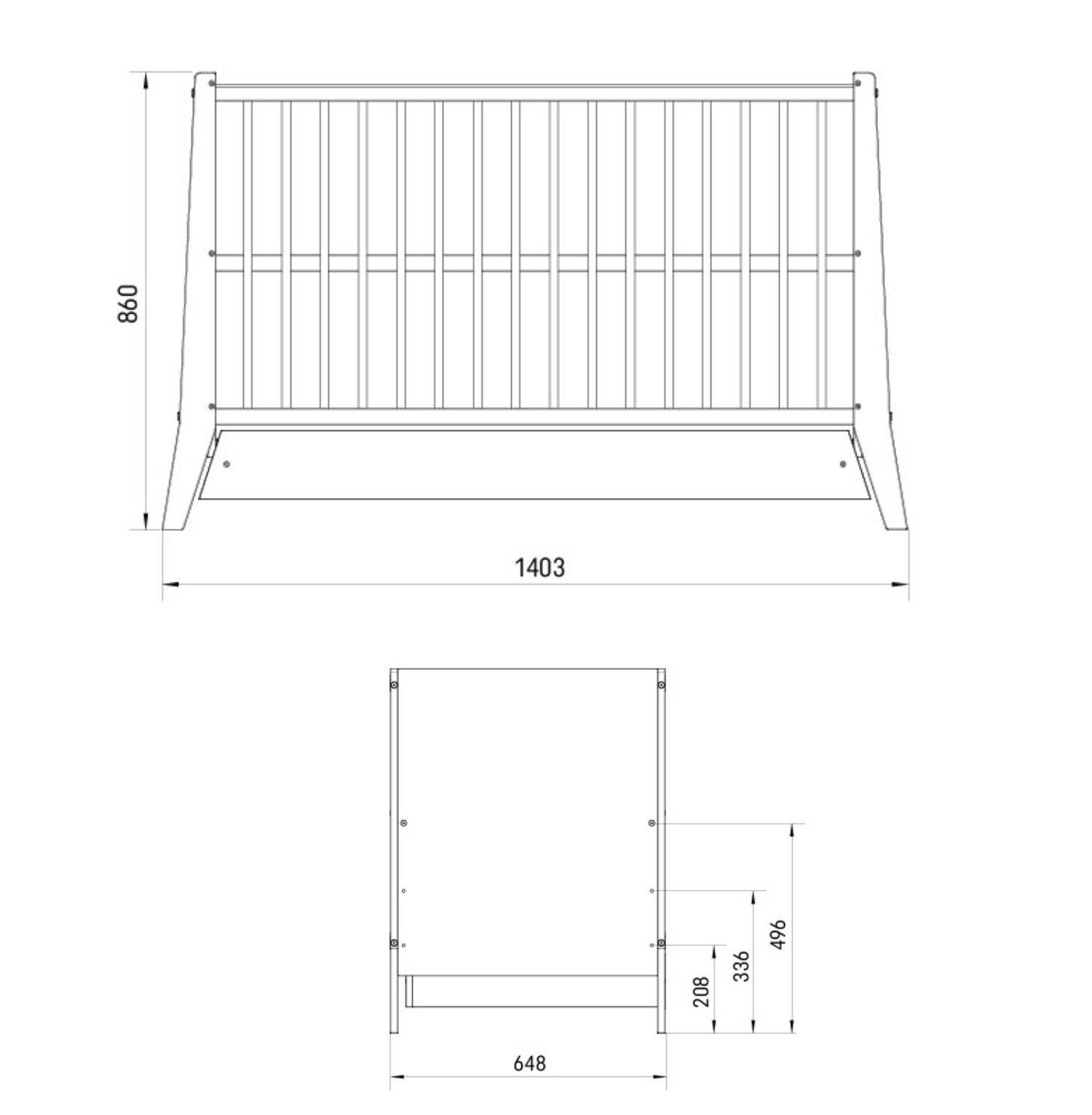 Alavya Home® Babybett PARKER I Qualitätsträume I für den ruhigen Schlaf Ihres Schatzes, Babybett 60x120 Gitterbett mit höhenverstellbar aus Kiefernholz