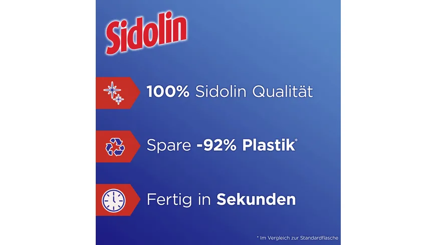 Sidolin Glasreiniger Streifenfrei Mix & Clean Cristal Nachfüllbeutel 125 ml