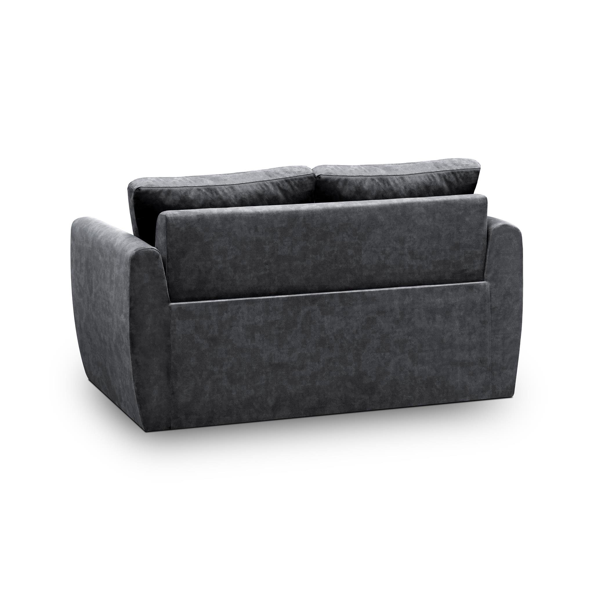 Beautysofa Schlafsofa Kamel II, Modern Sofa Couch, Bettkasten, 2-Sitzer Sofa, Schlaffunktion