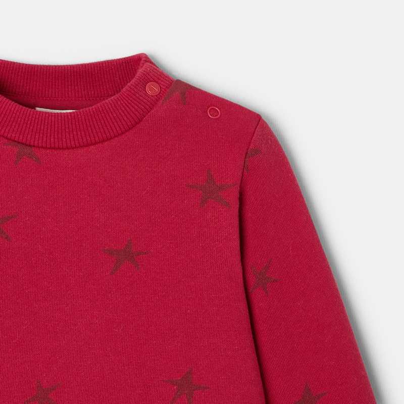 Sweat-shirt étoilé en molleton rouge bébé garçon Absorba