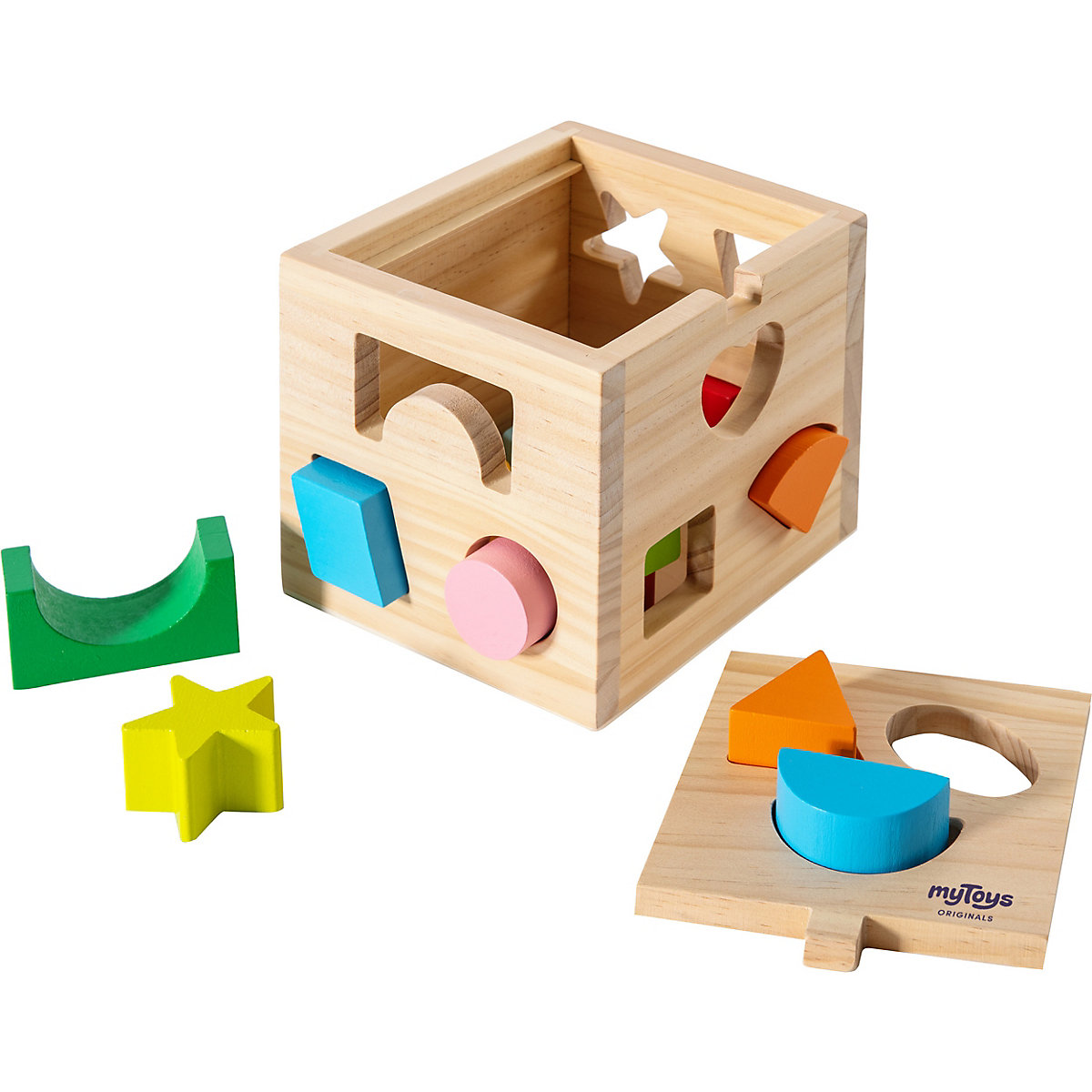 Holzsteckwürfel bunt, 12-tlg.