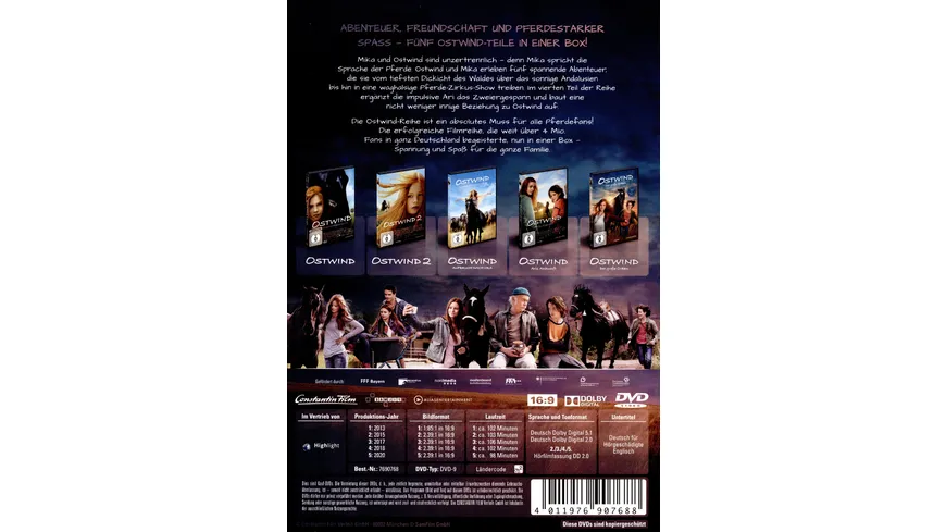 Ostwind 1-5  [5 DVDs]