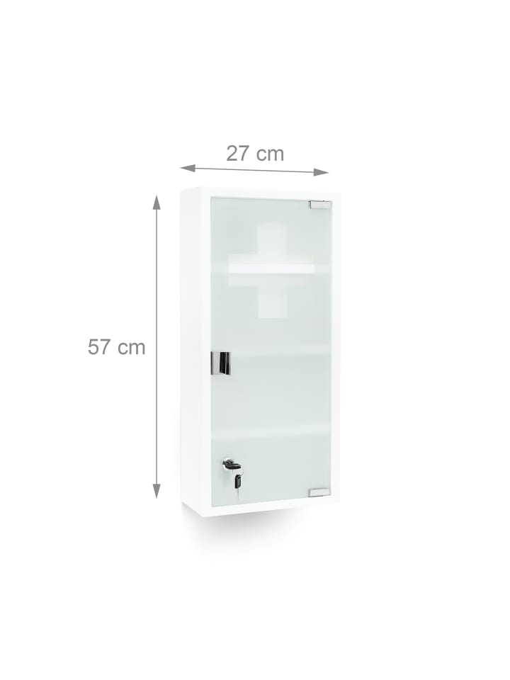 relaxdays Medizinschrank in Weiß - (B)27 x (H)57 x (T)12 cm günstig kaufen onesize