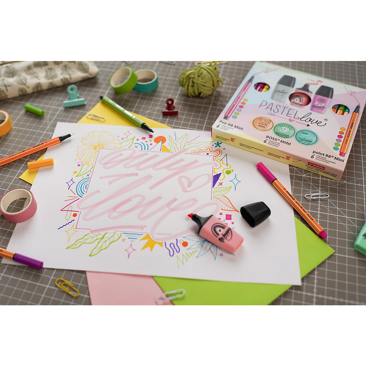 Kreativ-Stifteset PASTELlove, 18-tlg.