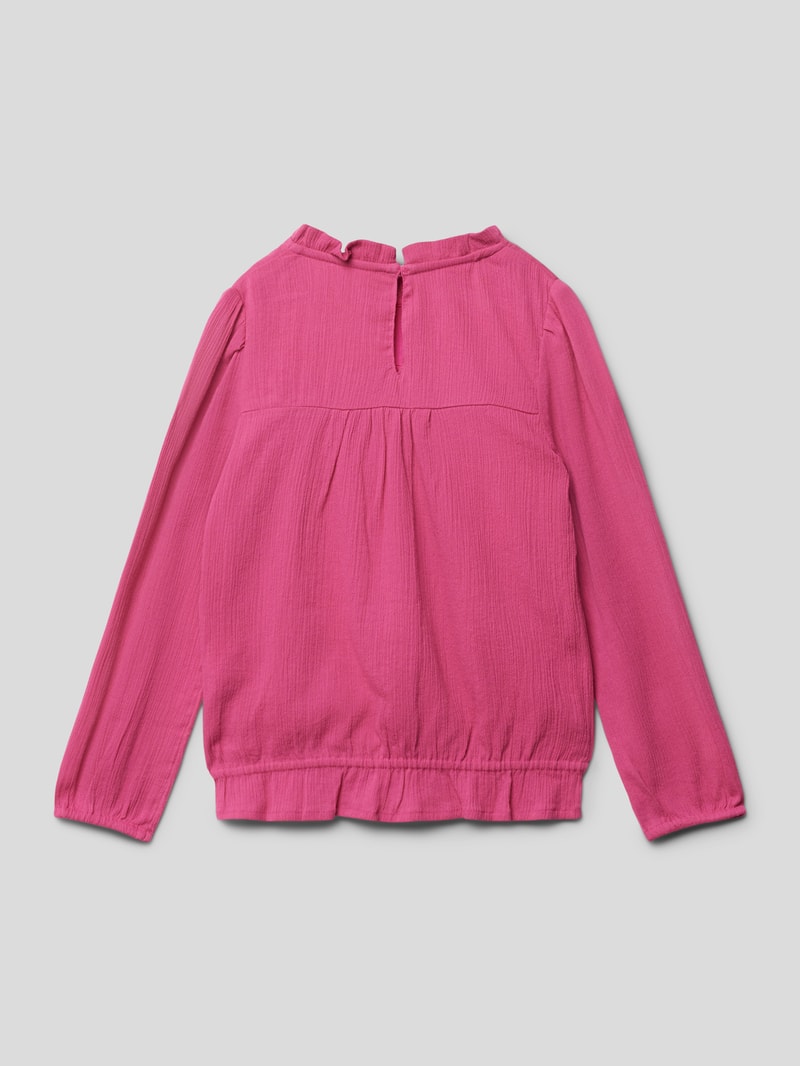 Bluse mit Stehkragen in pink