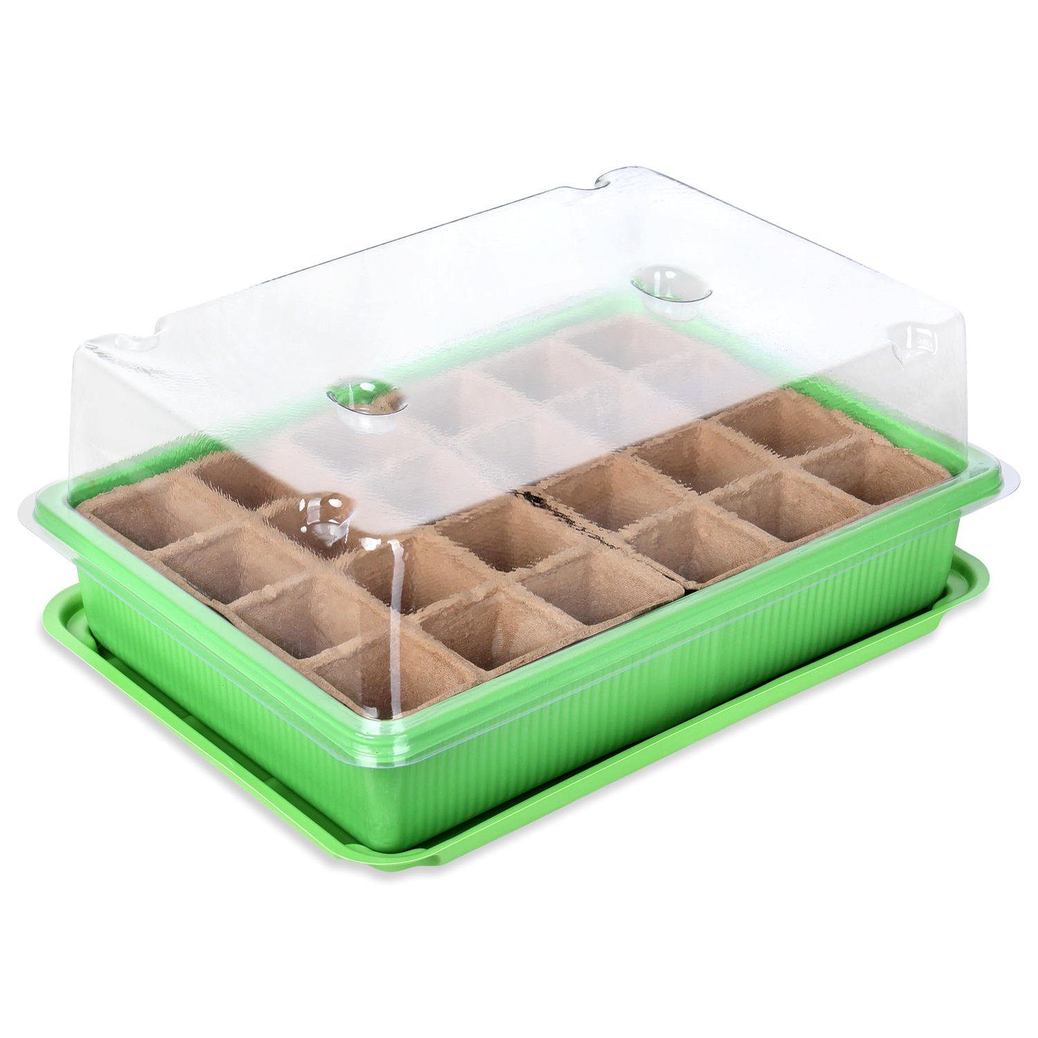 Schramm Frühbeet Schramm® 6 Stück Anzucht Set Gewächshaus Anzucht Schale Töpfe Zimmergewächshaus 27 x 19 x 11 cm für 144 Anzuchttöpfe Anzuchtset Mini-Gewächshaus
