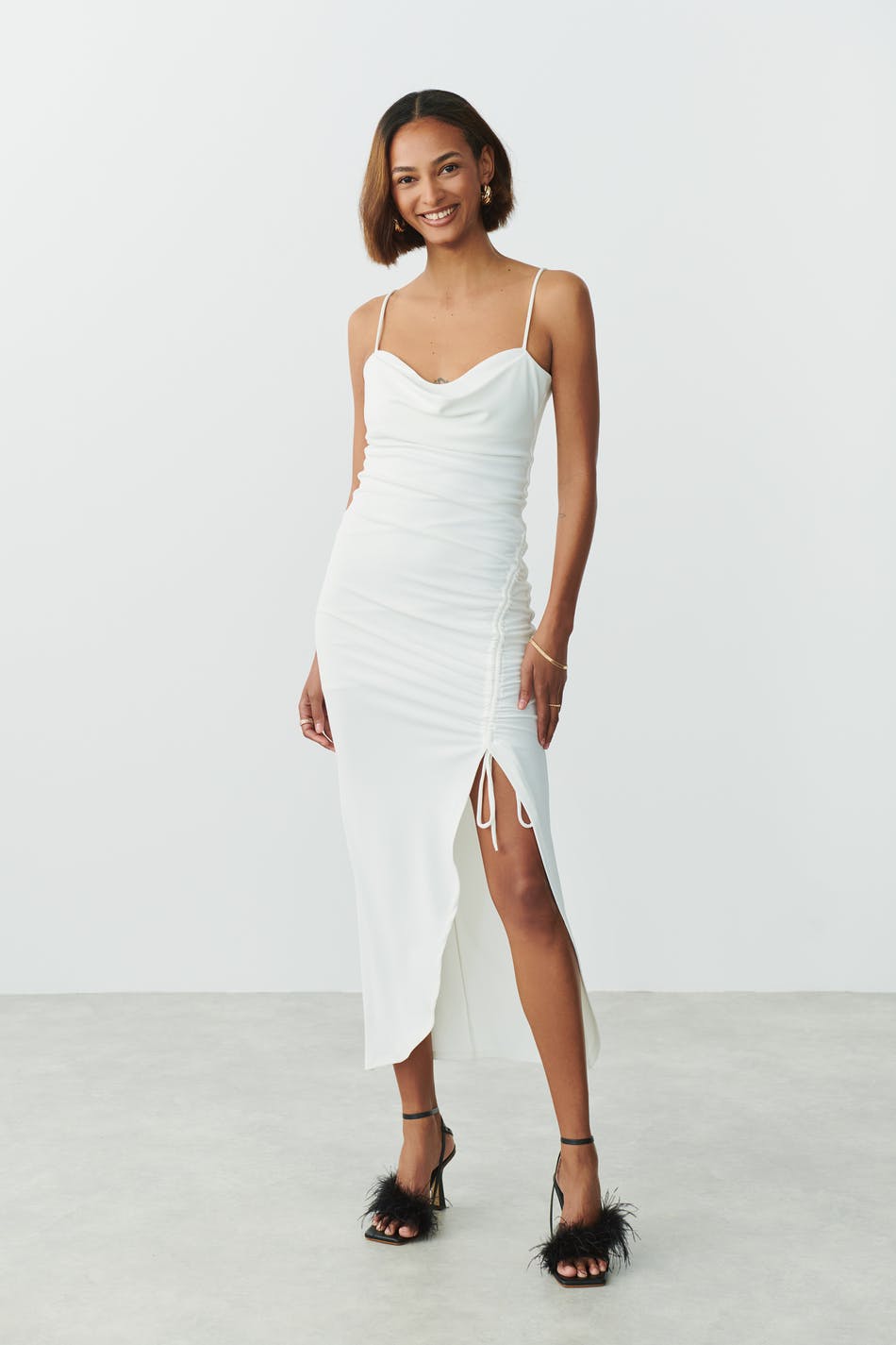 Drawstring strap dress
