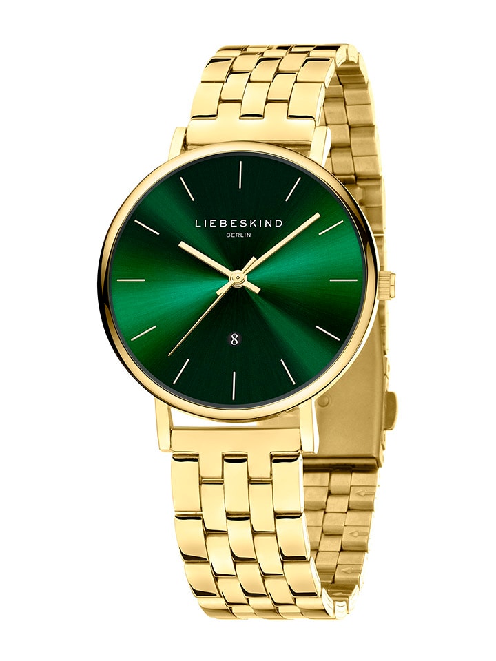 Liebeskind Quarzuhr in Gold/ Dunkelgrün günstig kaufen onesize
