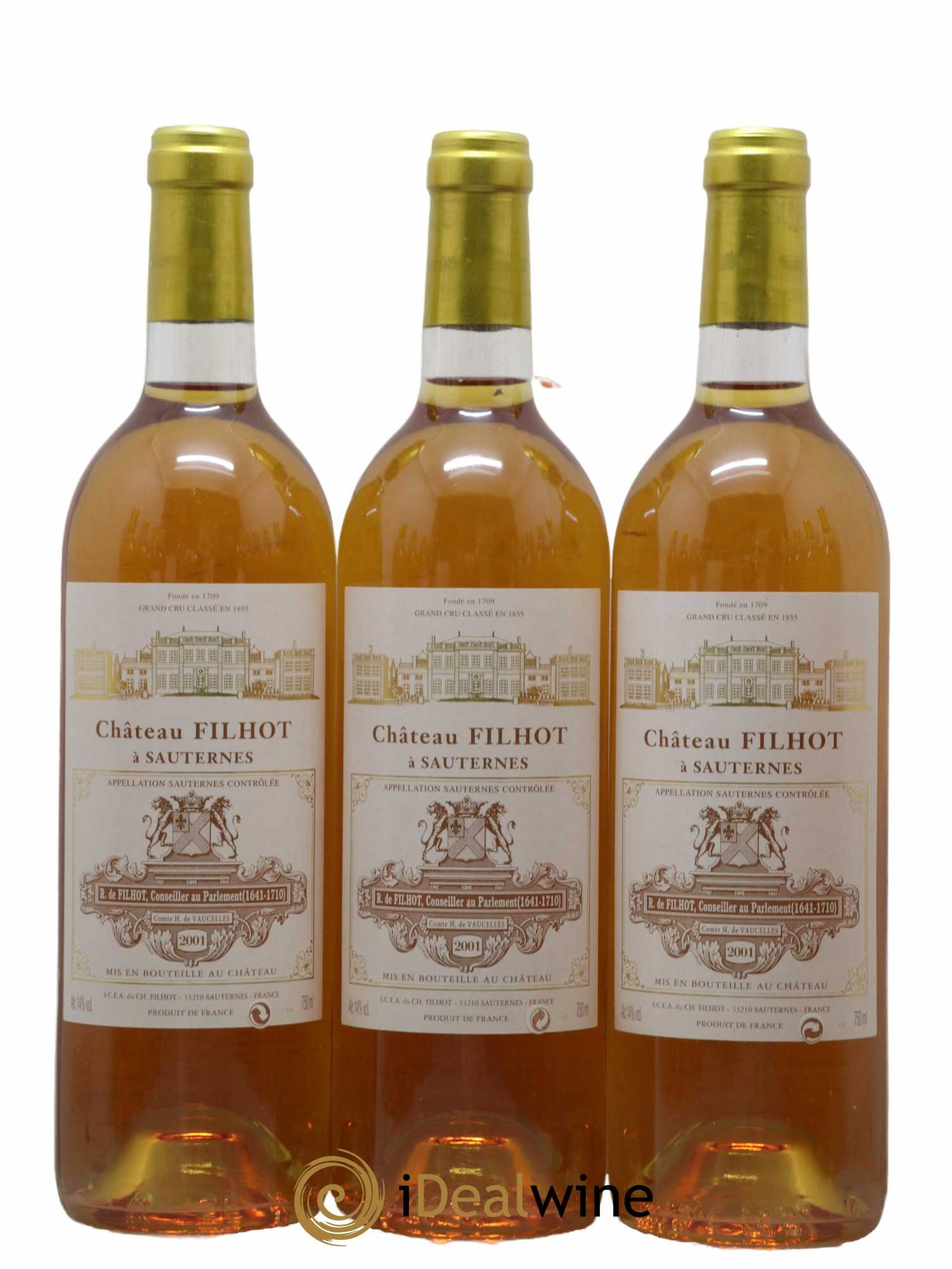 Château Filhot 2ème Grand Cru Classé  2001 - Lot de 12 Bouteilles