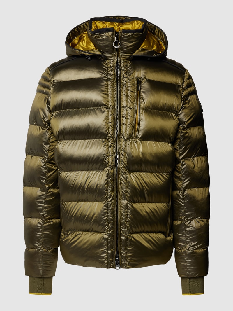 Steppjacke mit Stehkragen Modell 'BLACKJACK' in olivgrün