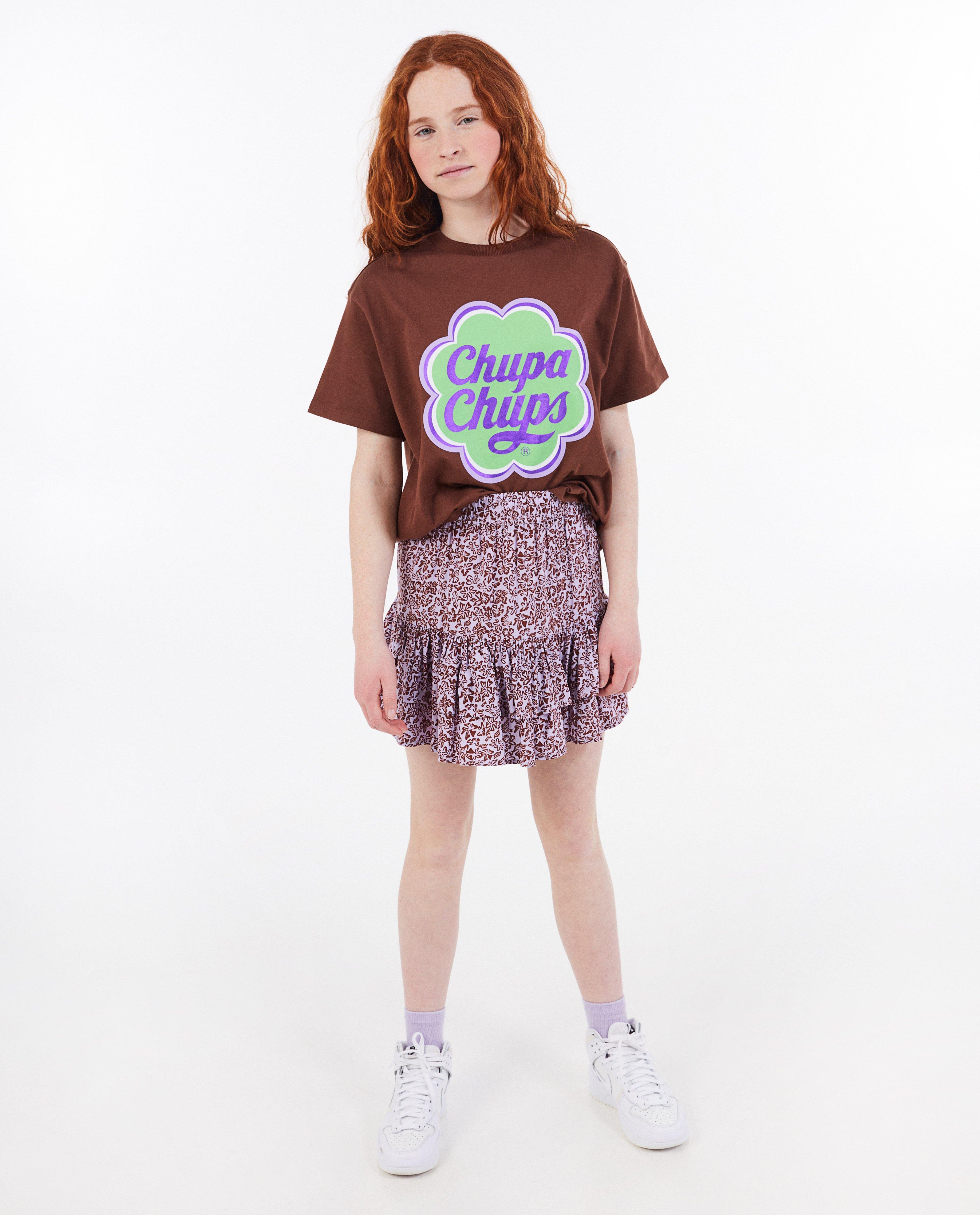 Groggy T-shirt med tryck Chupa Chups donkerbruin