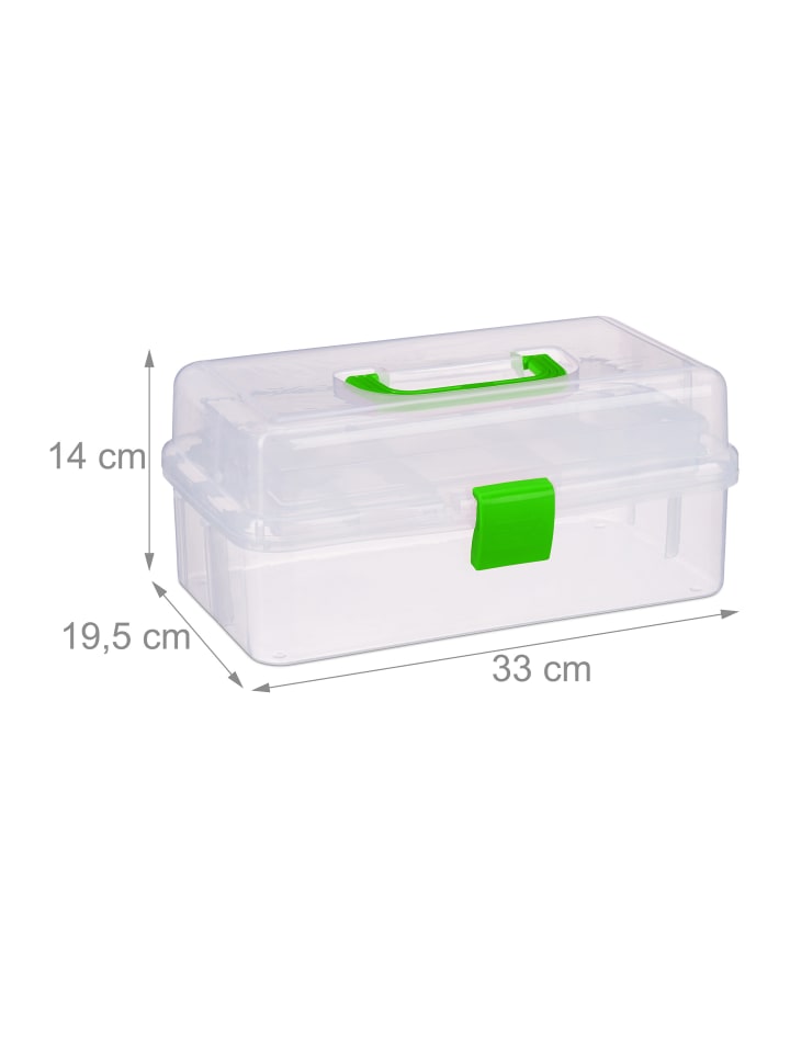 relaxdays Aufbewahrungsbox in Transparent/ Grün - (B)33 x (H)14 x (T)19,5 cm günstig kaufen onesize