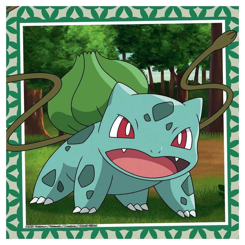 Puzzles Pokemon Salameche, Bulbizarre et Carapuce 3 x 49 pièces