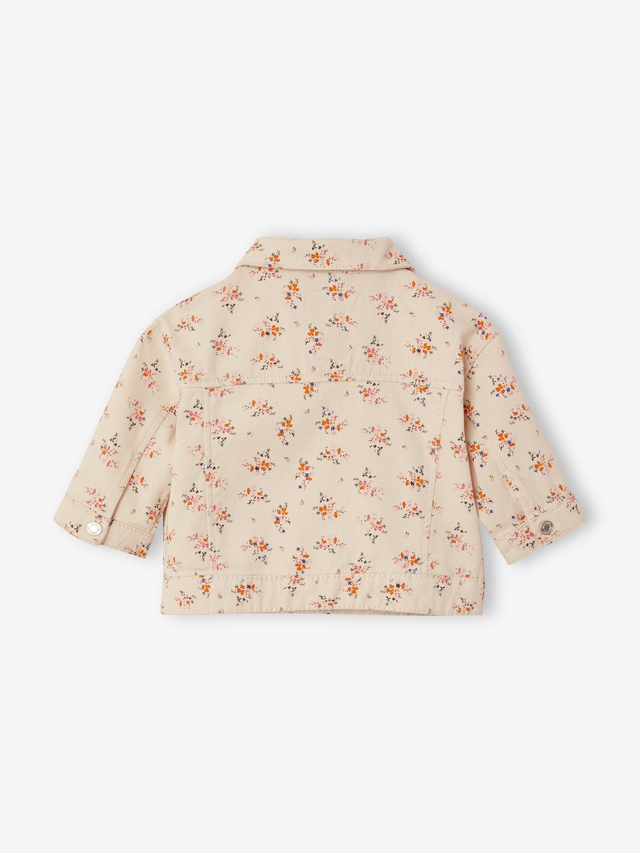 Veste imprimée en denim bébé beige