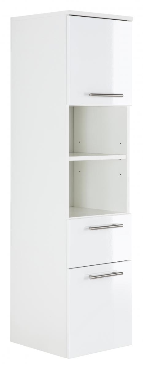 Posseik Hochschrank VIVA 135cm mit Tür weiß hochglanz