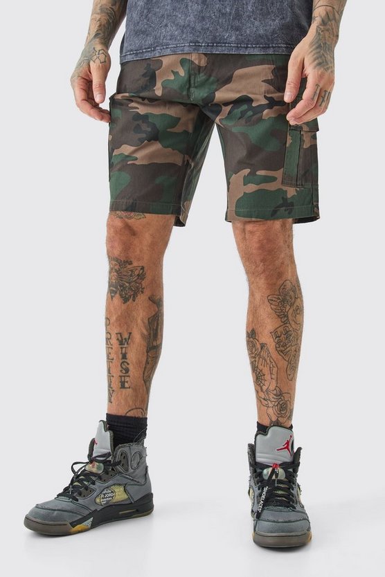 Tall Camouflage Twill Cargo-Shorts