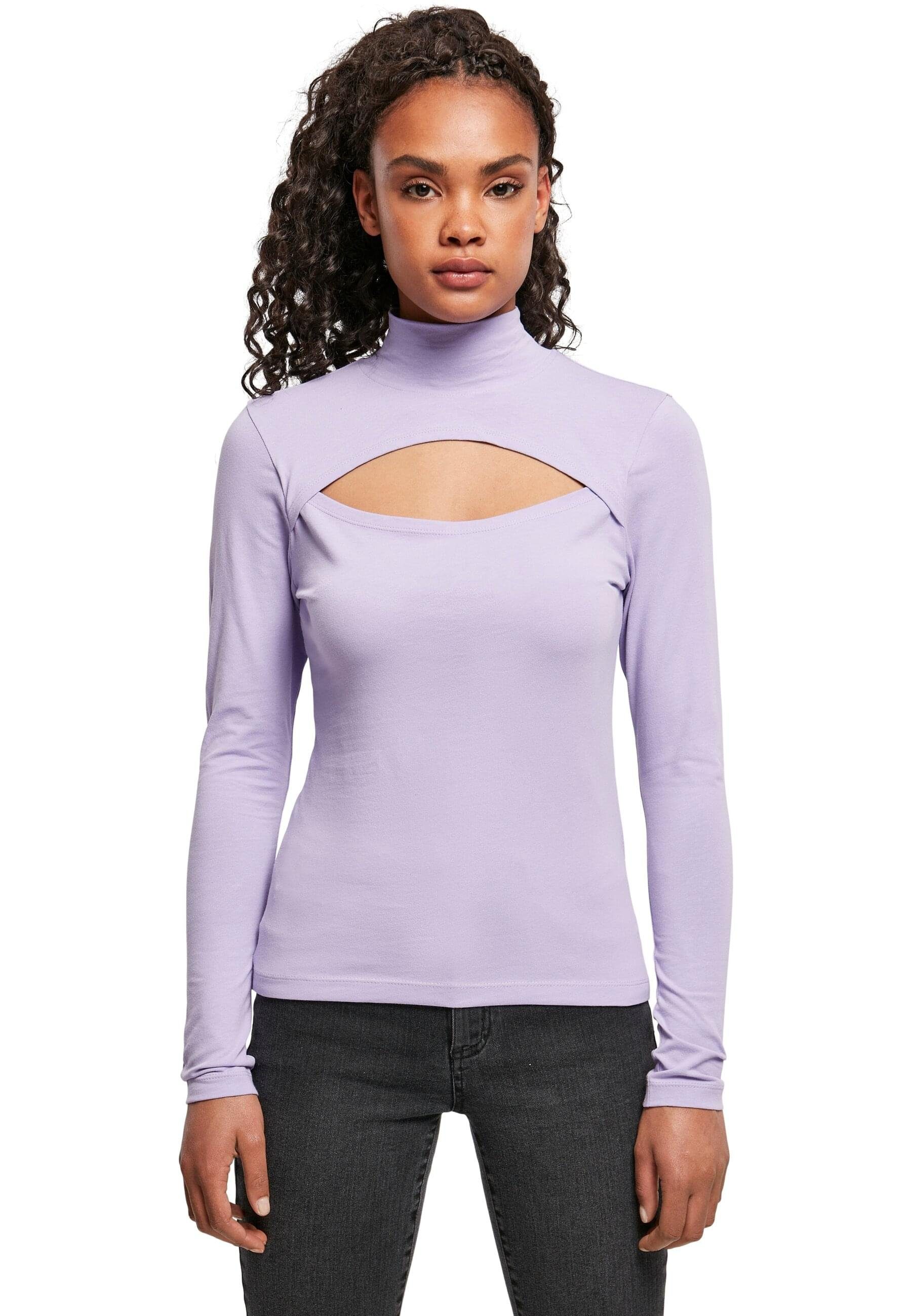 URBAN CLASSICS Langarmshirt Damen Ladies Cut-Out Turtleneck Longsleeve (1-tlg)