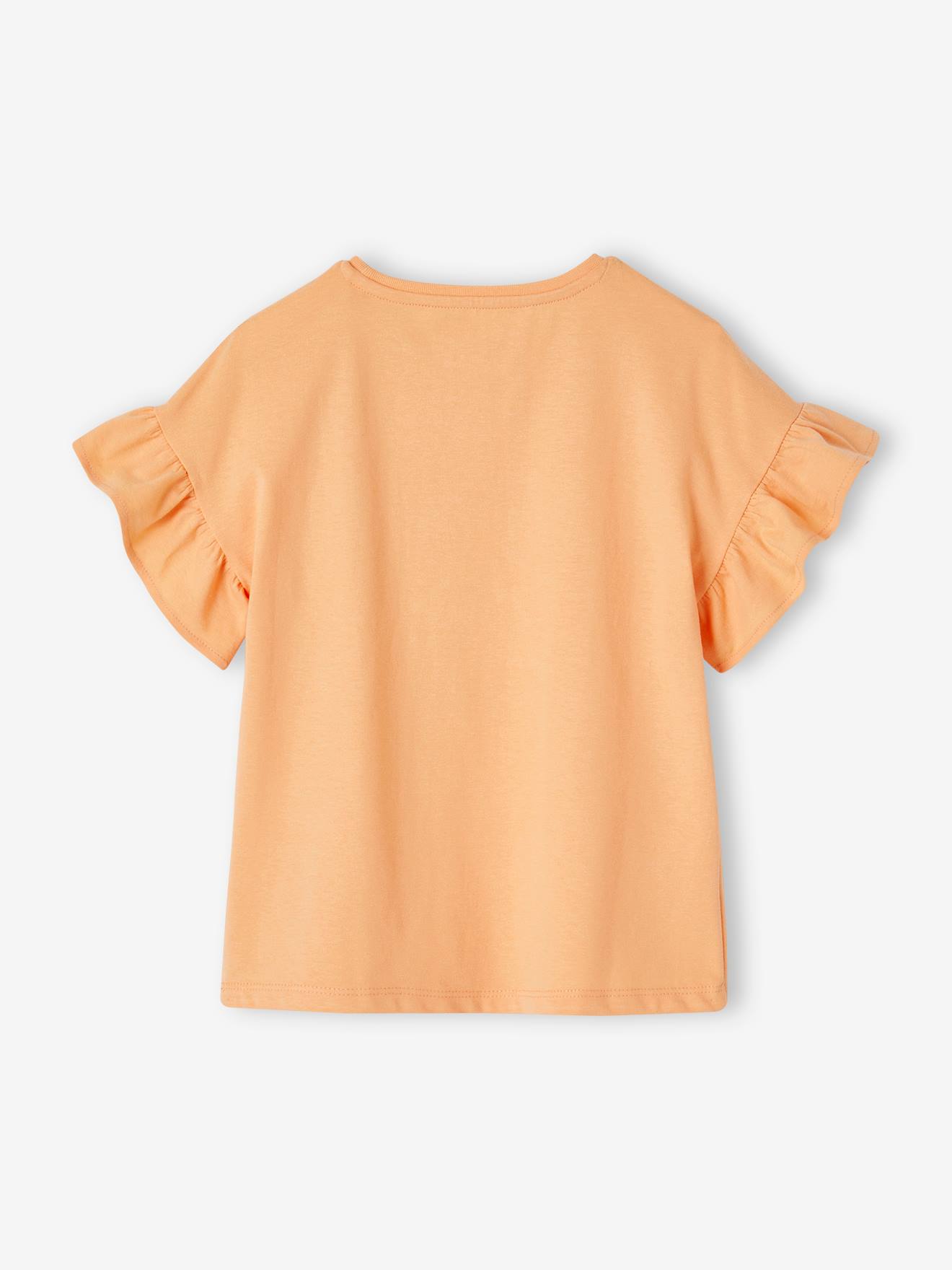 Vertbaudet Mädchen T-Shirt mit Pailletten Oeko-Tex - wollweiß