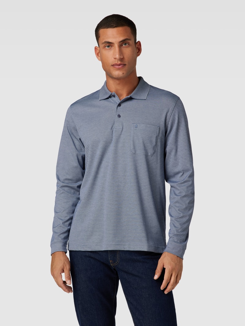 Poloshirt mit Streifenmuster in blau
