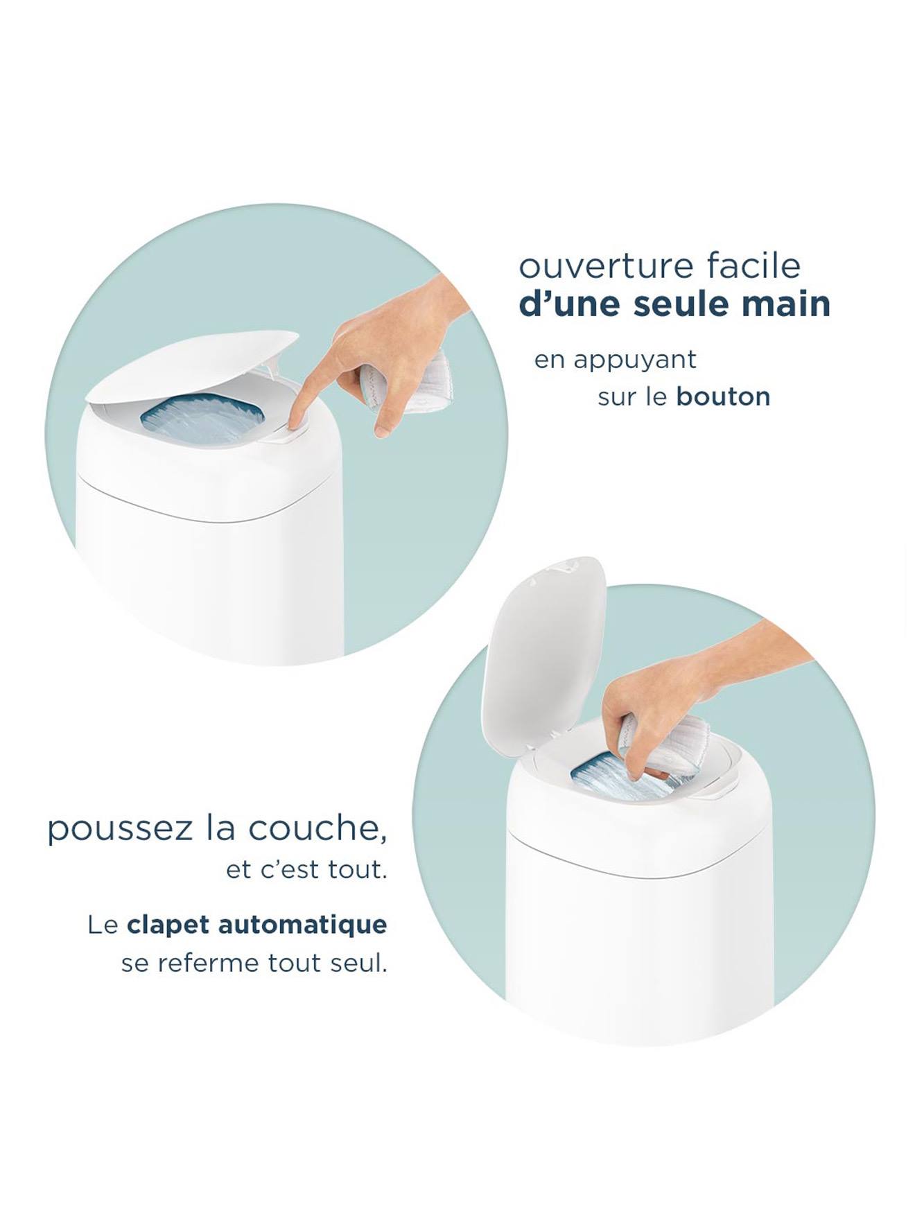 Poubelle à couches Dress Up ANGELCARE blanc