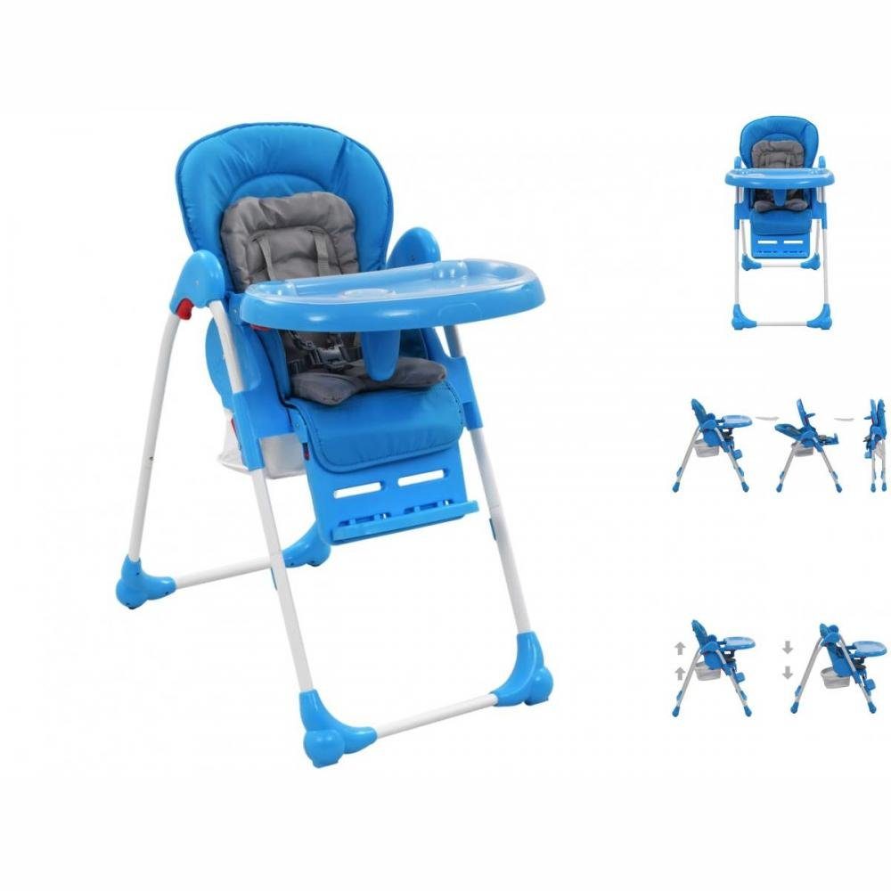 vidaXL Kombihochstuhl Babystuhl Hochstuhl Babysitz Kinderstuhl Kunststoff mit Tischablage bl