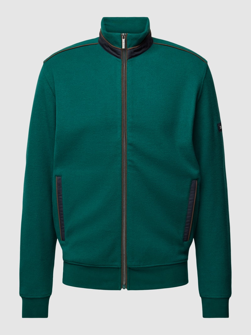 Sweatjacke mit Reißverschluss in grün