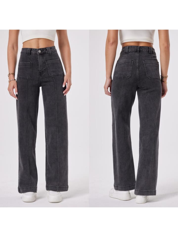 Ital-Design Jeans in Schwarz und Grau günstig kaufen