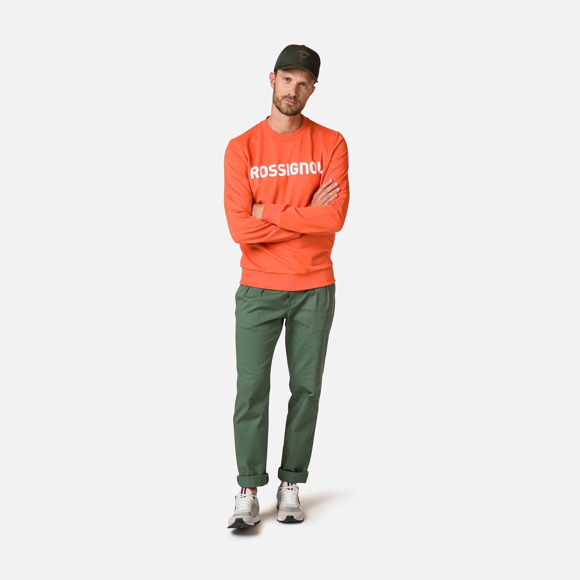 Sweat en coton à col rond Logo Homme