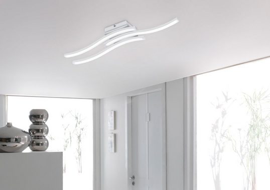 TRIO Leuchten LED Deckenleuchte Route, LED fest integriert, Warmweiß, moderne Deckenlampe 3-flammig, LEDs mit 3x 500 Lumen