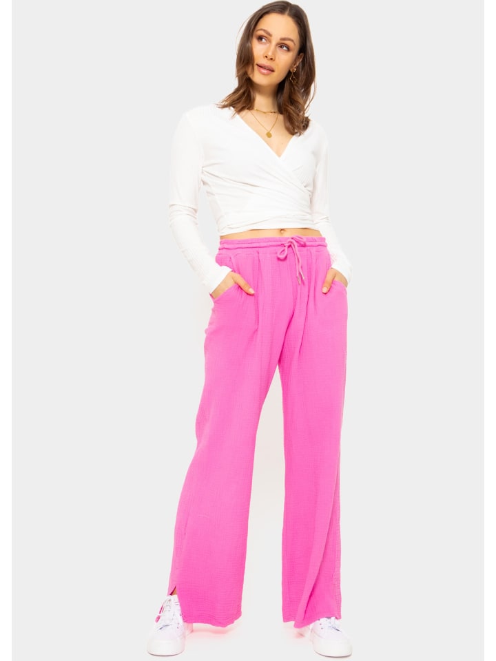 SASSYCLASSY Musselin Hose in pink günstig kaufen