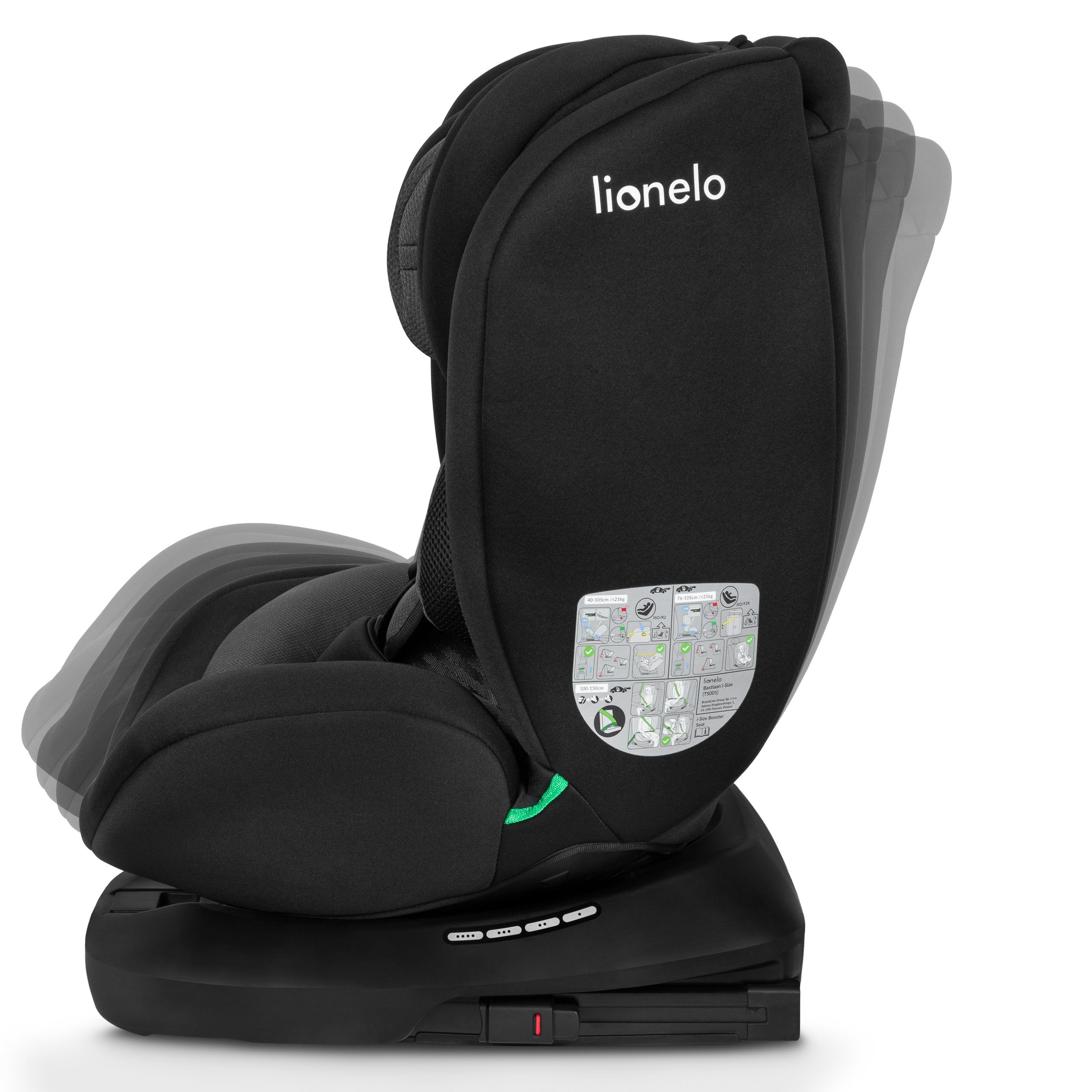 lionelo Autokindersitz BASTIAAN I-SIZE, ab: ab Geburt, bis: bis 12 Jahre, ab: 0,00 kg, bis: 36,00 kg, (Set), i-Size / 0-36 kg / Isofix + Top Tether
