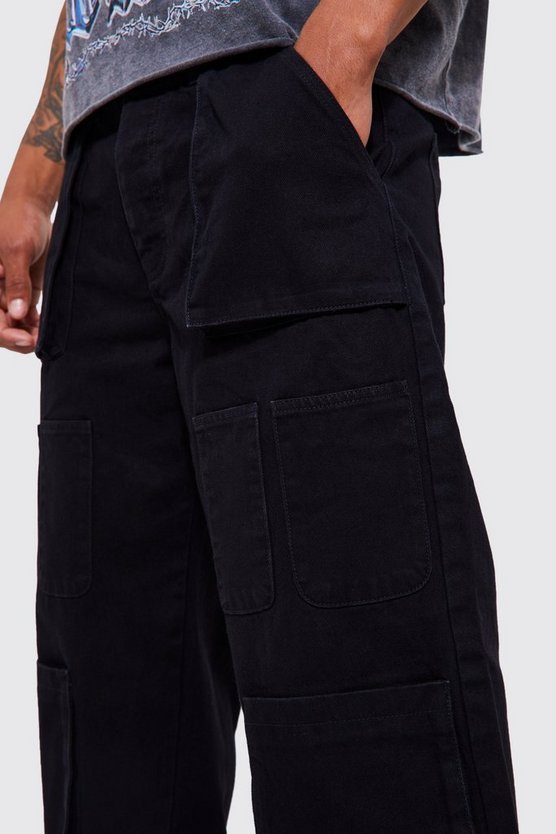 Lockere Jeans mit Cargo-Taschen