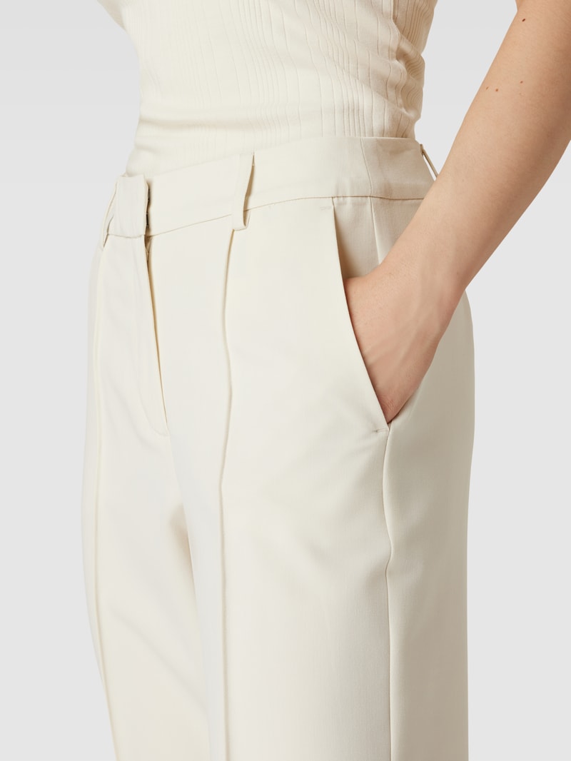 Hose mit Paspelierungen in offwhite