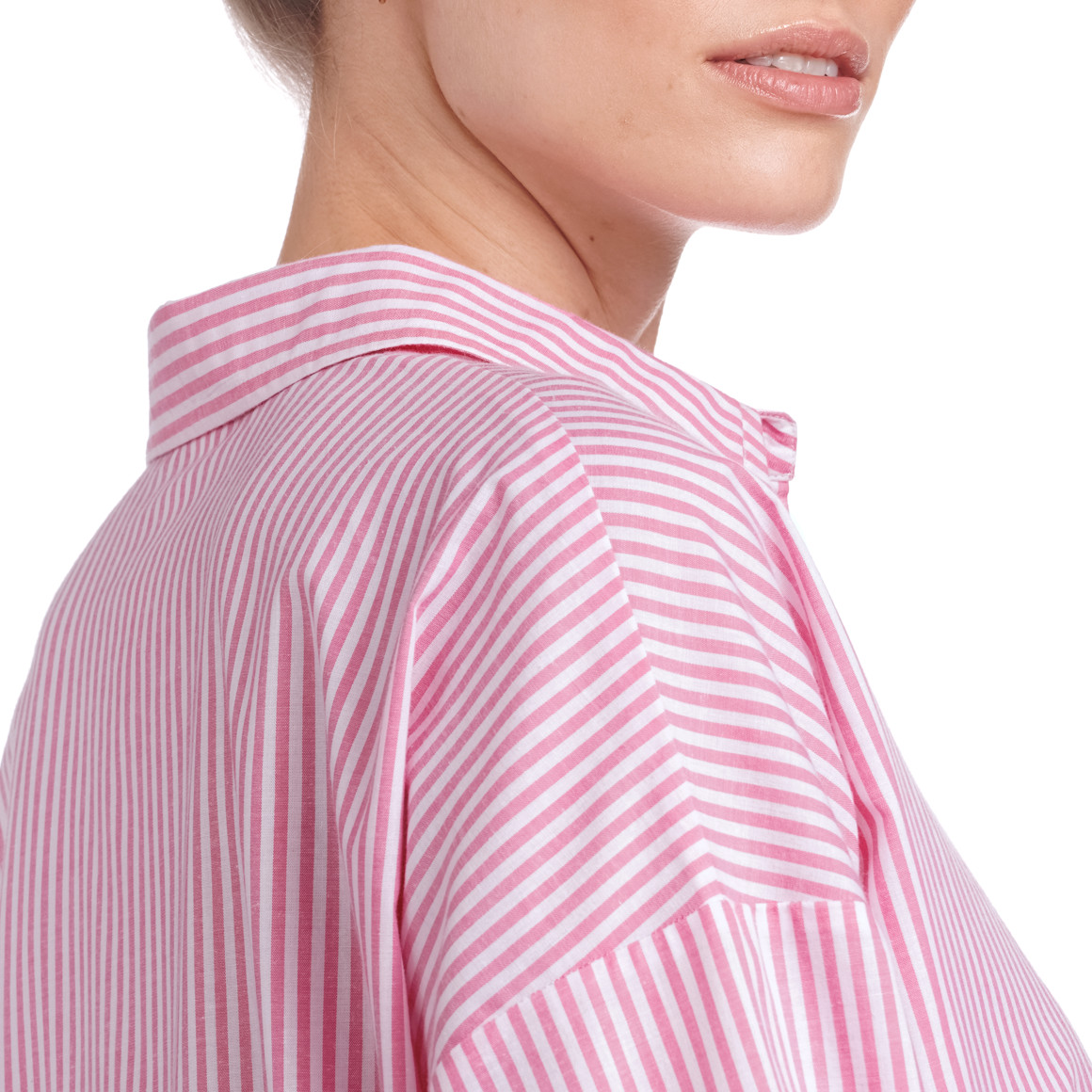 Damen Longbluse mit Längsstreifen