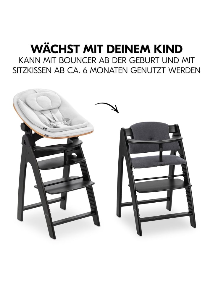 Hauck Arketa Beech 4-tlg. Newborn Set Eco - Hochstuhl in schwarz,grau günstig kaufen onesize