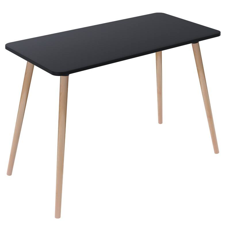 Paperflow Homeoffice-Schreibtisch Rechteckig Schwarz Buche 4 Holzbeine 1.140 (B) x 600 (T) x 750 (H) mm Melamin