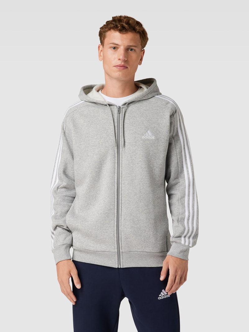 Sweatjacke mit Kapuze in mittelgrau