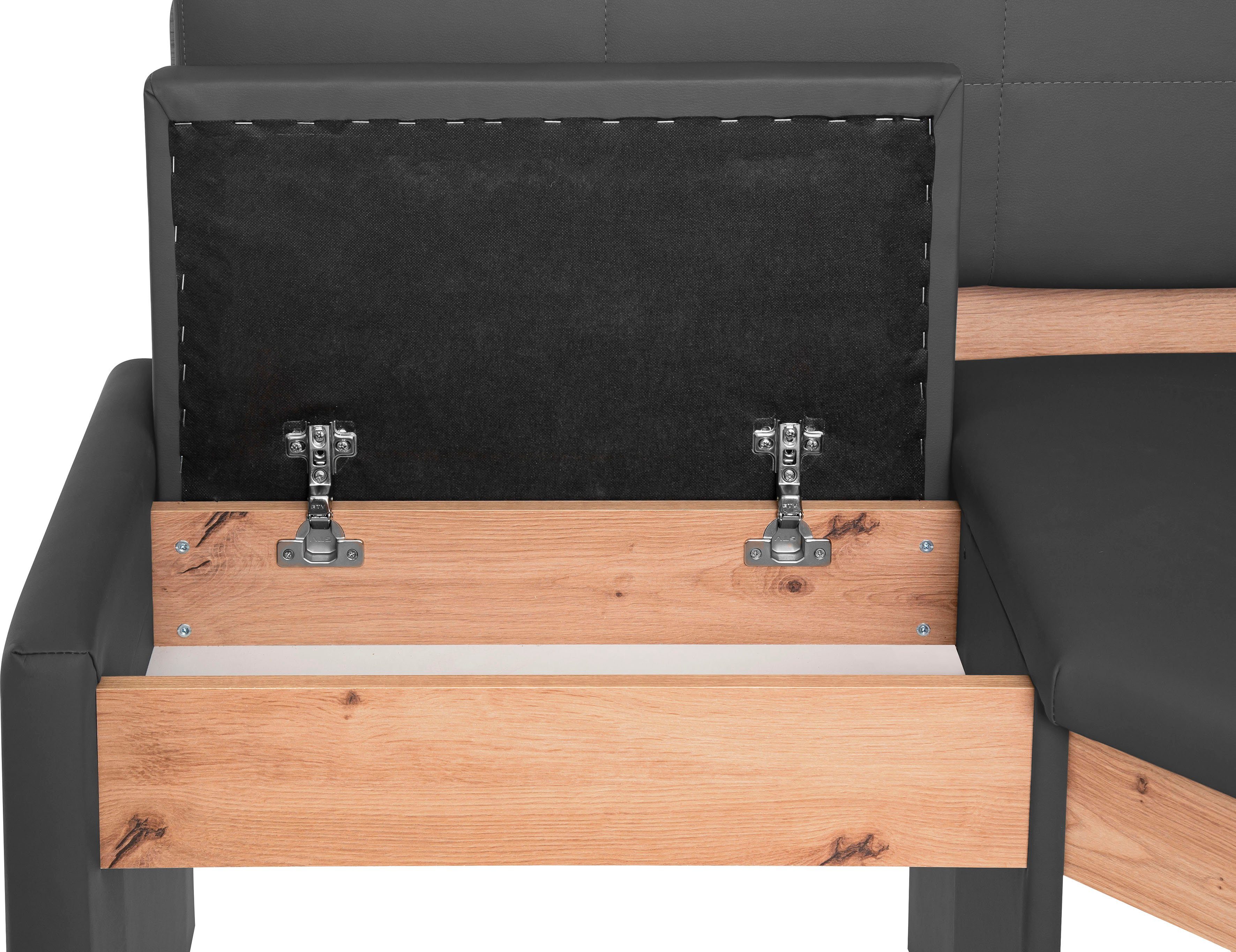 Home affaire Eckbankgruppe Sofi, (Set, 4-tlg), Eckbank mit Truhe