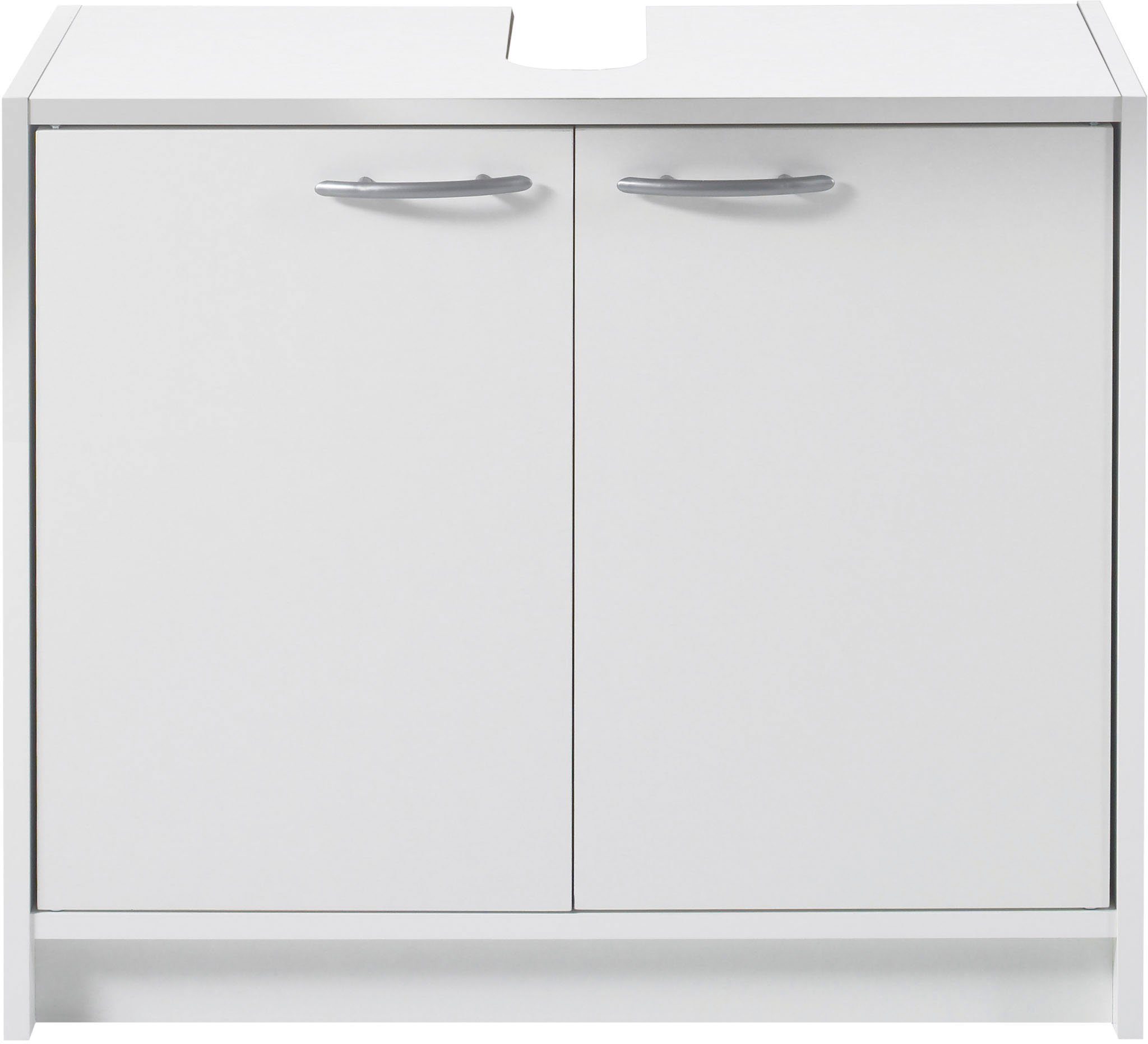 BASIC by Balculina Waschbeckenunterschrank Smash Badschrank Unterschrank WBU (1-St) weiß matt mit Breite 63 cm, Badezimmerschrank mit 2 Türen