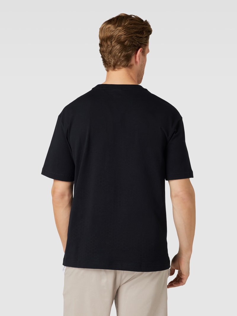 T-Shirt mit Label-Patch Modell 'Talboa Lotus' in schwarz