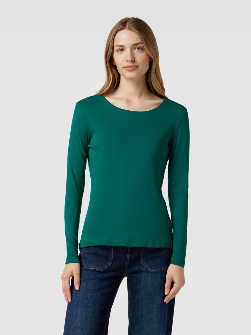 Longsleeve mit Rundhalsausschnitt in dunkelgrün