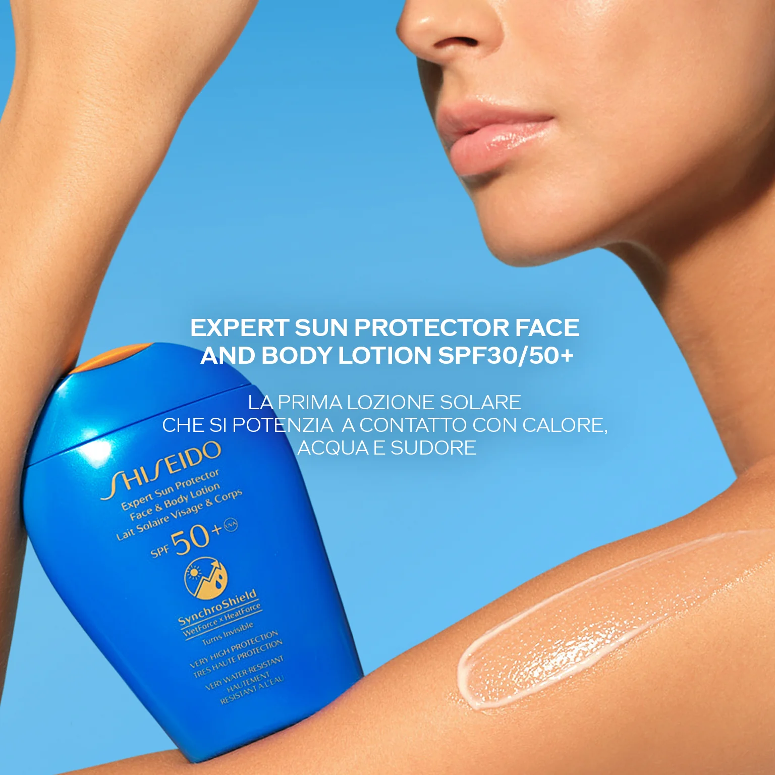 Solari Expert Sun Protector ansigts- og kropssolmælk SPF50+ - Solmælk med høj beskyttelse til kroppen, solmælk med høj beskyttelse til ansigtet.