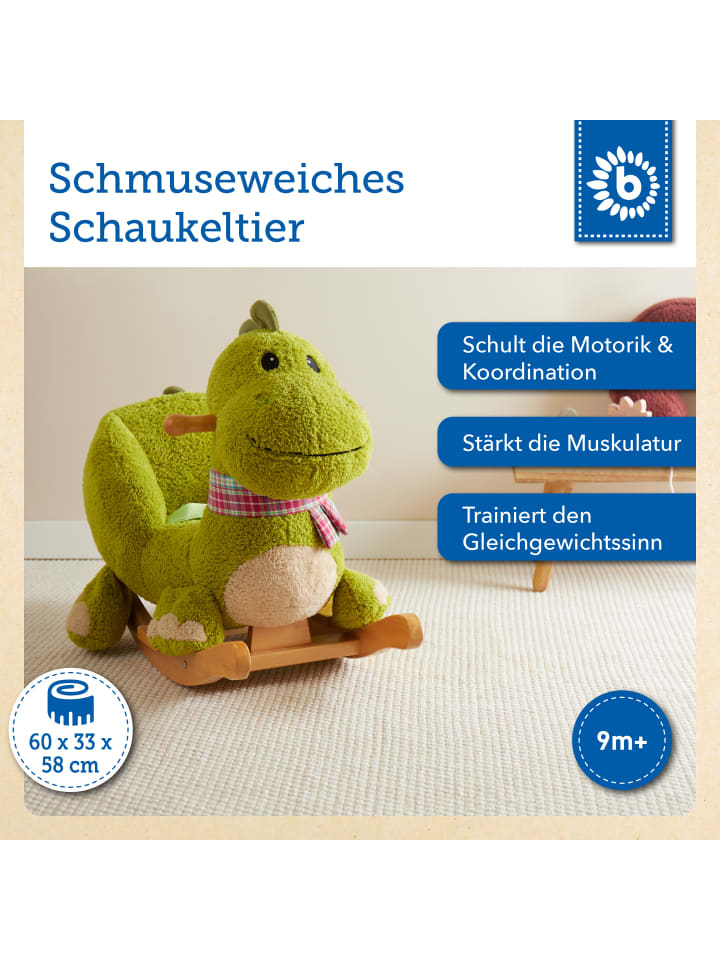 Bieco Spielwaren Plüsch Schaukeltier Dino in Grün günstig kaufen onesize