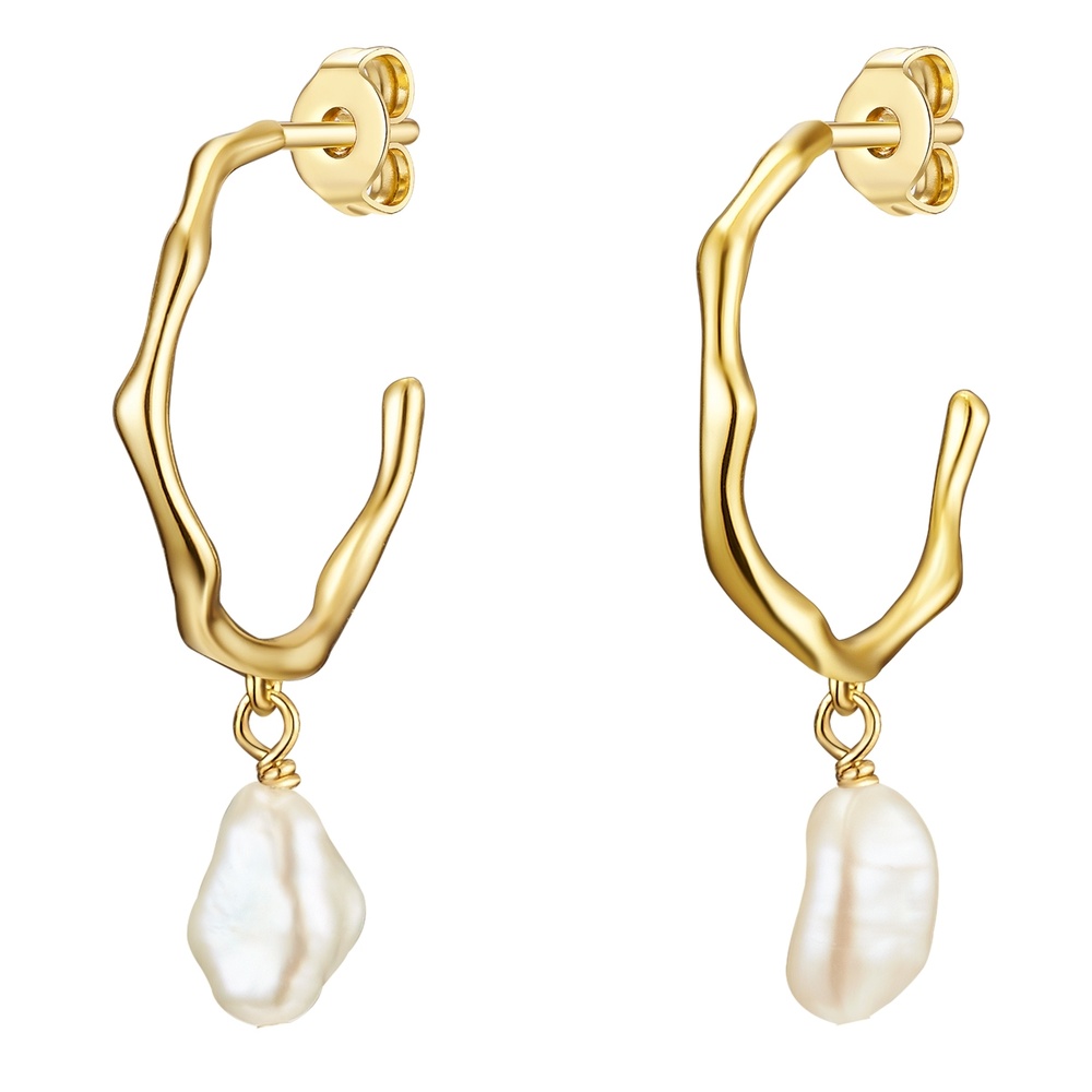 Glanzstücke München Boucles d'oreille en argent Argent sterling Perle de culture d'eau douce en Or ja Boucles d'oreilles