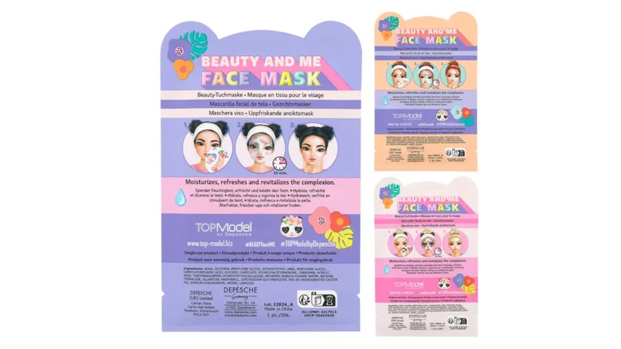 TOPModel Tuchmaske Tier BEAUTY and ME sortiert