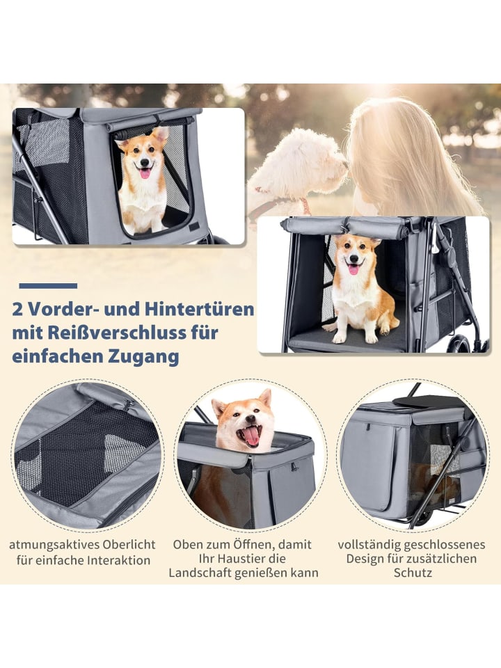 COSTWAY Hundebuggy klappbar in Grau günstig kaufen onesize