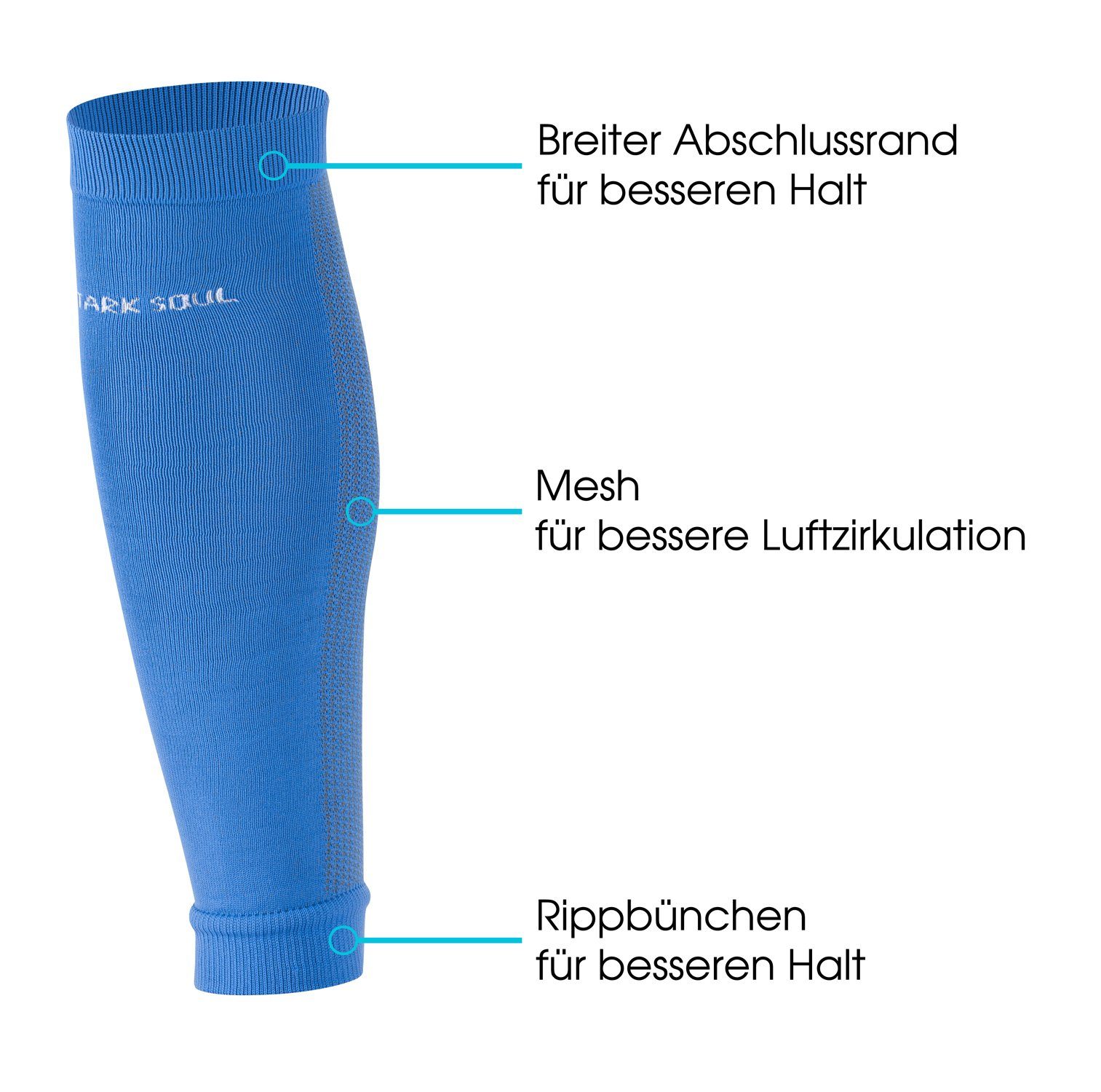 Stark Soul® Fußballstutzen Stutzen ohne Fuss - Sleeve/ Tube, Sportstutzen, Fussballstutzen (1 Paar)
