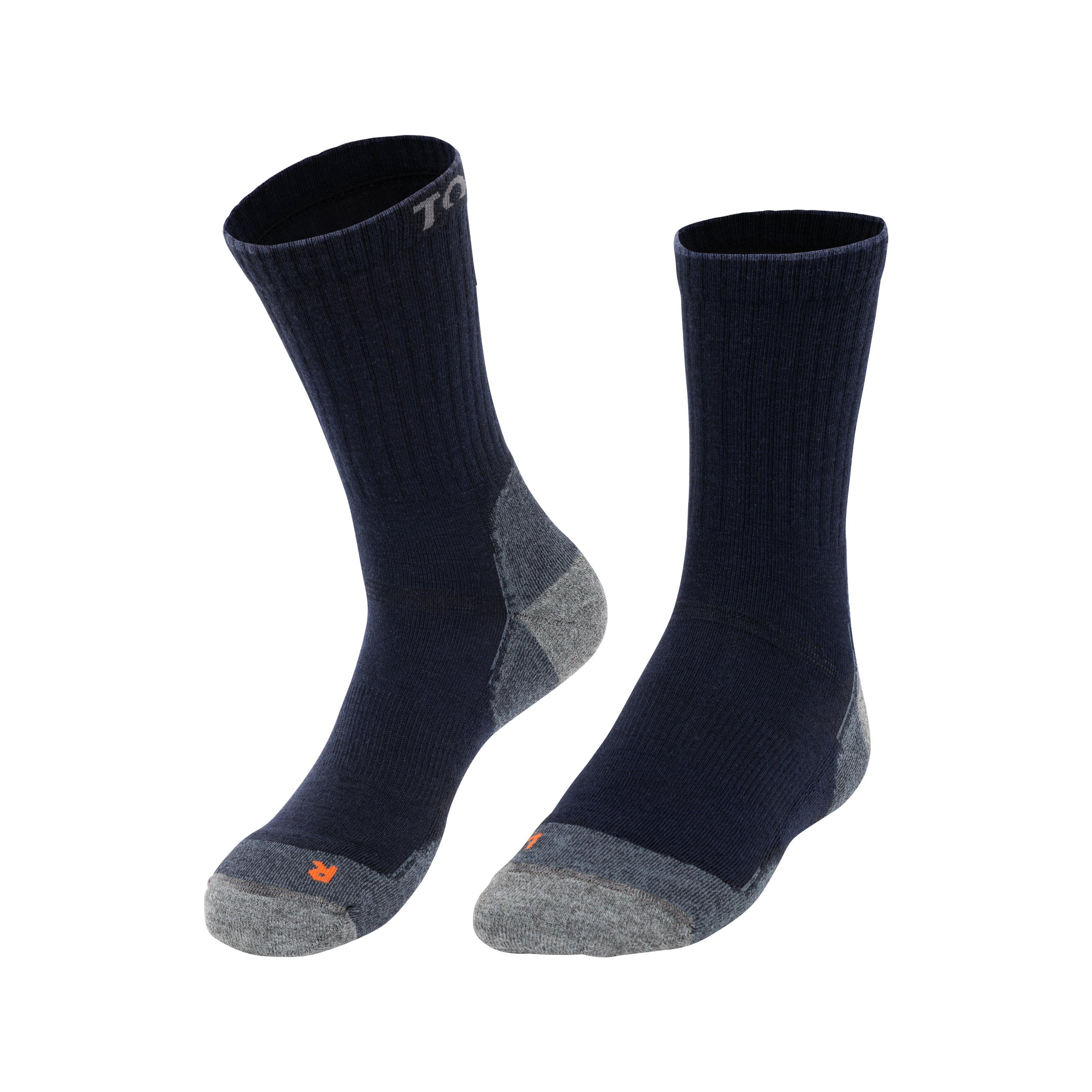 Tom Fyfe Wandersocken Merino Wandersocken Unisex (1-Paar) mit Frottee, eingestricktem Logo, mit verstärkten Belastungszonen